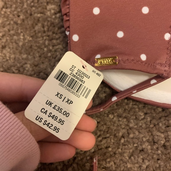 Pink Swim Pushup bandeau top with strap - Picture 4 of 6